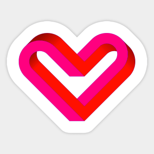 Red heart impossible Sticker